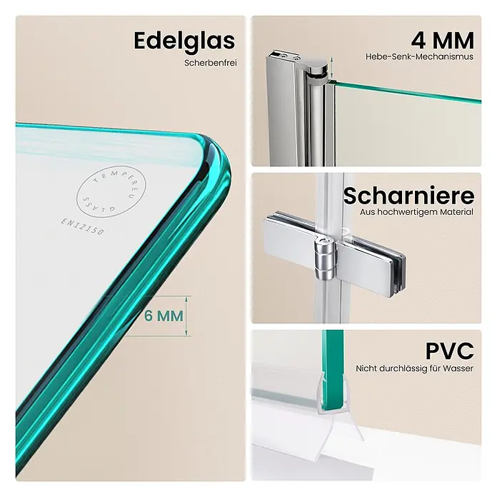 Emke Badewannenaufsatz Folenco FBSS - 2 Stk., Chrom