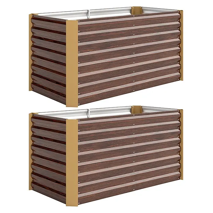 Furnicato Hochbeet - 120 x 60 x 60 cm, Stahl, Braun