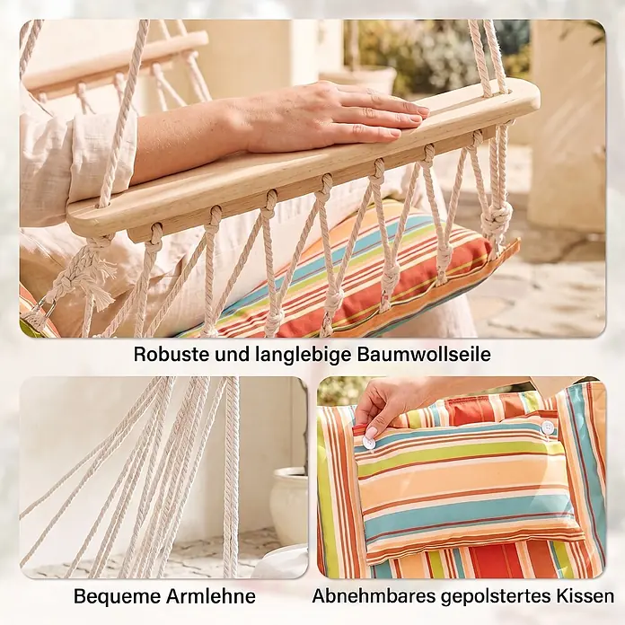 Furnicato Hängesessel - L x B x H: 49 x 53 x 106 cm, Polyester, mehrfarbig