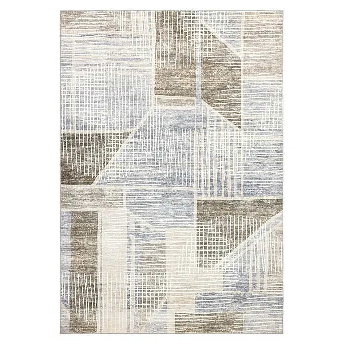 Kayoom Kurzflorteppich Visionary 129 - Taupe, 170 x 120 cm, 80 % Polyester, 20 % Baumwolle - Draufsicht