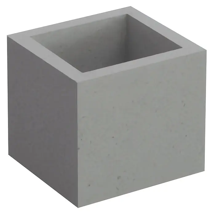 Sotnas Ampliación chimenea para barbacoas - Hormigón ligero ignífugo, L x An x Al: 30 x 30 x 30 cm, Gris claro - Jardinera de hormigón gris claro, cuadrada y hueca.