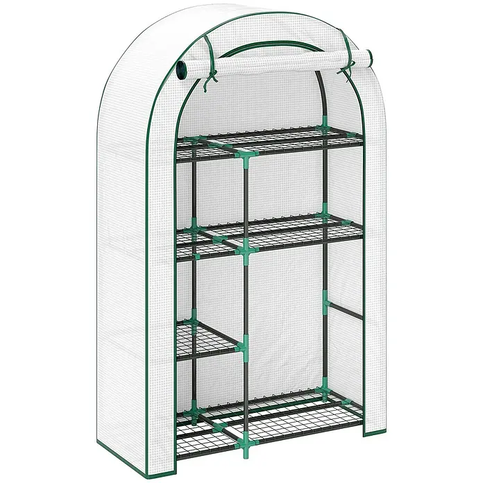 Furnicato Gewächshaus - 45 x 100 cm, Material Seitenwand: Kunststoff, 14 mm, weiß