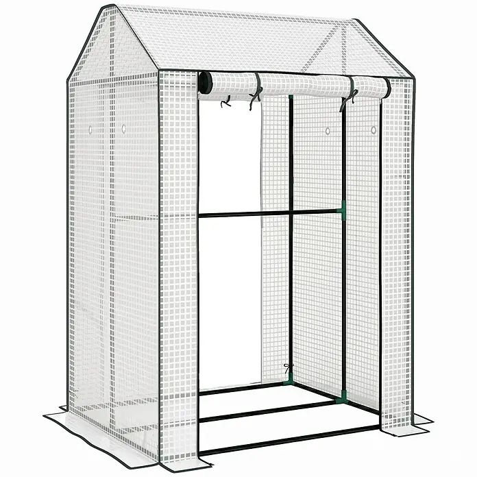 Furnicato Gewächshaus - 80 x 100 cm, Material Seitenwand: Stahl, 14 mm, weiß