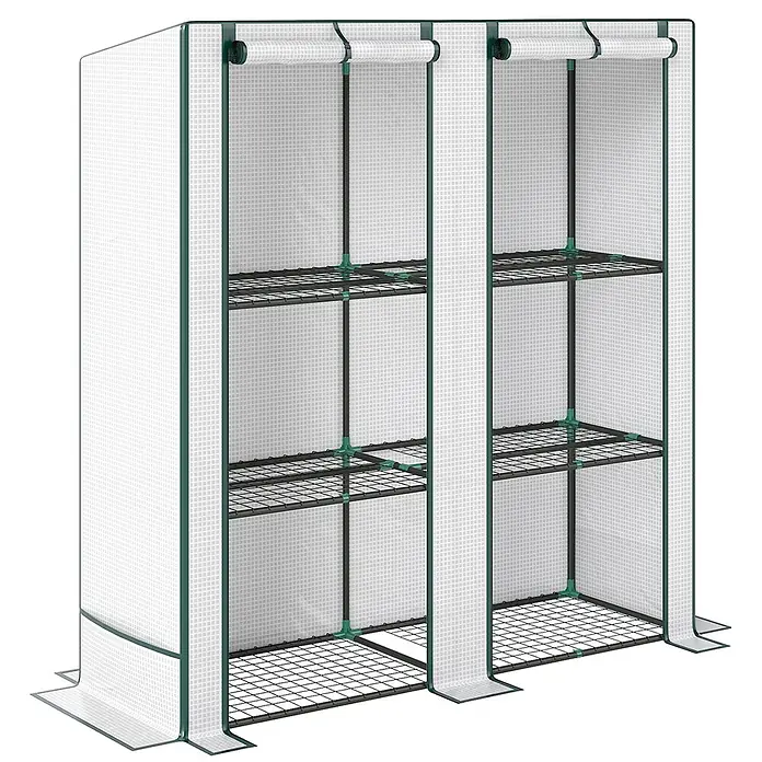 Furnicato Gewächshaus - 48 x 144 cm, Material Seitenwand: Kunststoff, 14 mm, weiß