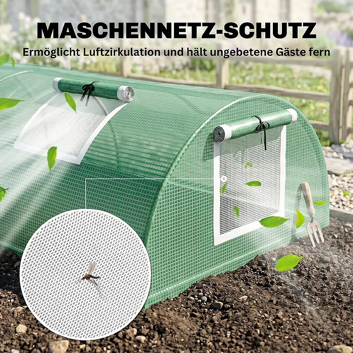 Furnicato Gewächshaus Kunststoff-Abdeckung - 80 x 200 cm, Material Seitenwand: Kunststoff, 14 mm, Grün