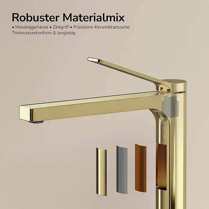 Emke Waschtischarmatur Arcspout XF21 - Gold, Glänzend