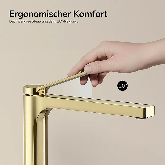 Emke Waschtischarmatur Arcspout XF21 - Gold, Glänzend