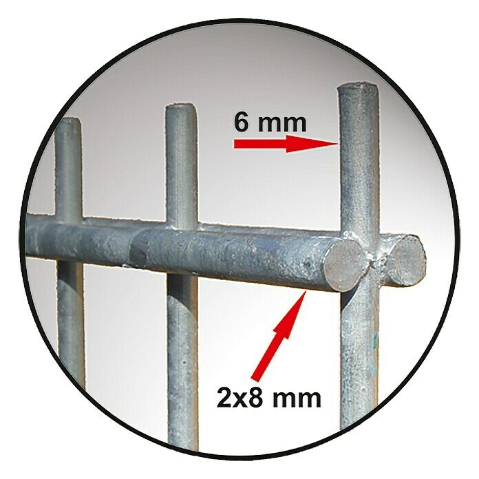 Hadra Doppelstabmatte SCHWER (Silber, 2,5 x 1,03 m)