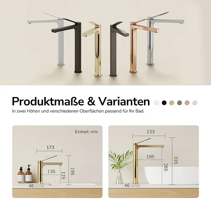 Emke Waschtischarmatur Arcspout XF21 - Gold, Glänzend