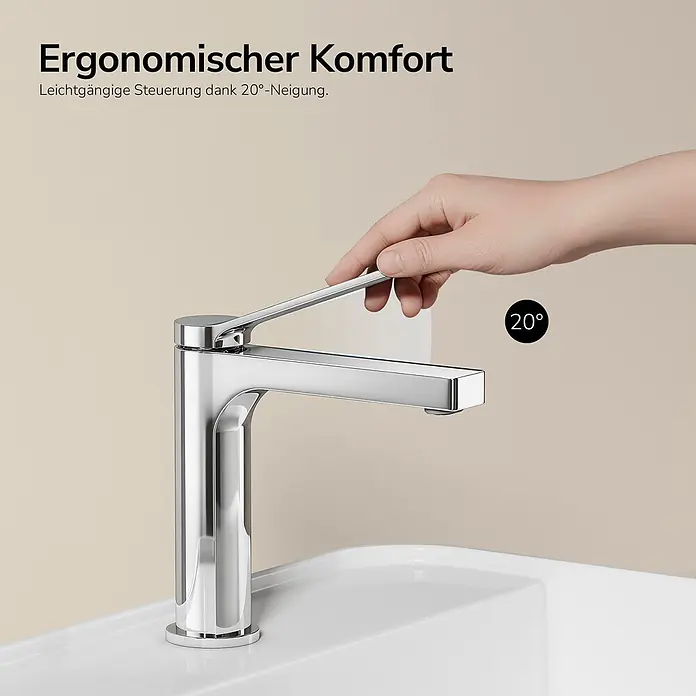 Emke Waschtischarmatur Arcspout XF21 - Chrom, Glänzend
