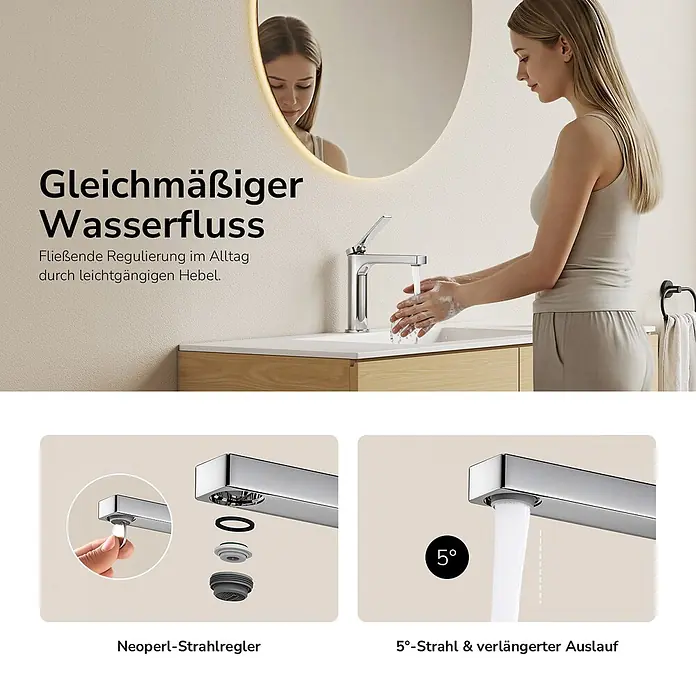 Emke Waschtischarmatur Arcspout XF21 - Chrom, Glänzend