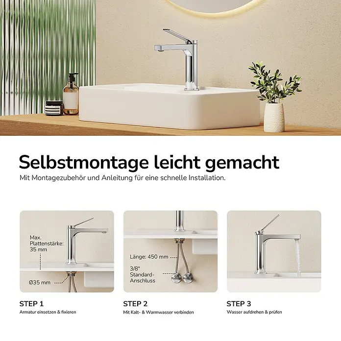 Emke Waschtischarmatur Arcspout XF21 - Chrom, Glänzend