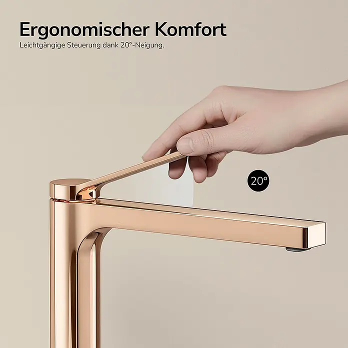 Emke Waschtischarmatur Arcspout XF21 - Roségold, Glänzend