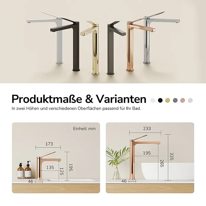 Emke Waschtischarmatur Arcspout XF21 - Roségold, Glänzend