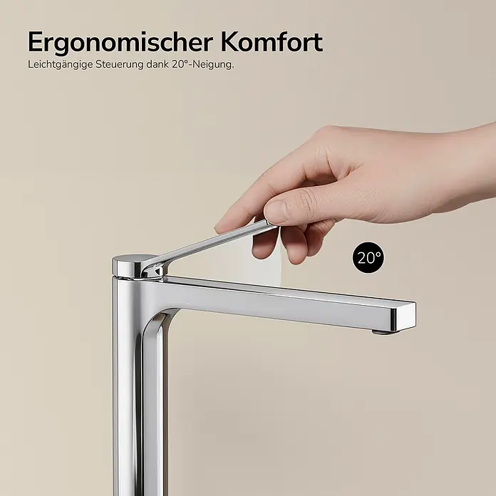 Emke Waschtischarmatur Arcspout XF21 - Chrom, Glänzend