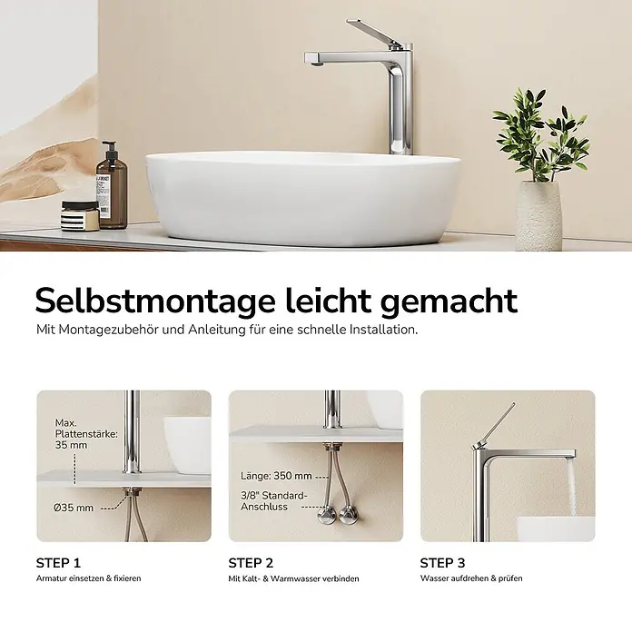Emke Waschtischarmatur Arcspout XF21 - Chrom, Glänzend