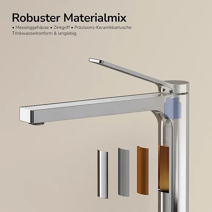 Emke Waschtischarmatur Arcspout XF21 - Chrom, Glänzend
