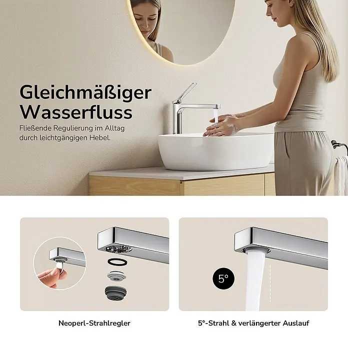Emke Waschtischarmatur Arcspout XF21 - Chrom, Glänzend