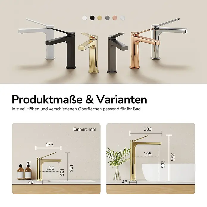 Emke Waschtischarmatur Arcspout XF21 - Gold, Glänzend