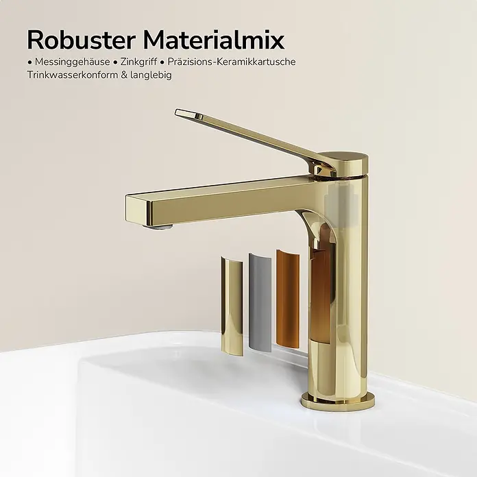 Emke Waschtischarmatur Arcspout XF21 - Gold, Glänzend