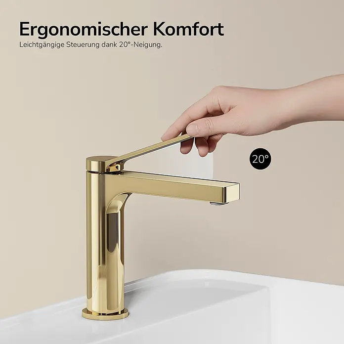 Emke Waschtischarmatur Arcspout XF21 - Gold, Glänzend