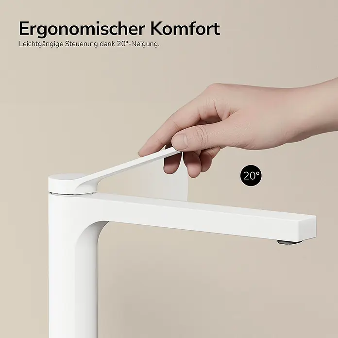 Emke Waschtischarmatur Arcspout XF21 - Weiß, Matt