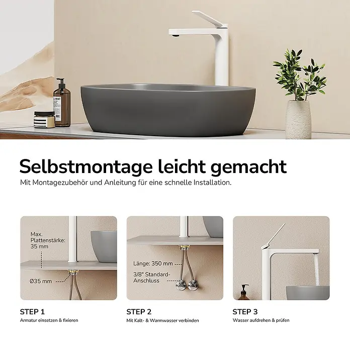 Emke Waschtischarmatur Arcspout XF21 - Weiß, Matt