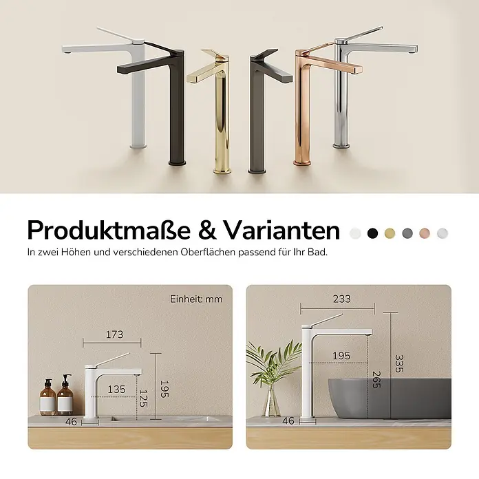 Emke Waschtischarmatur Arcspout XF21 - Weiß, Matt