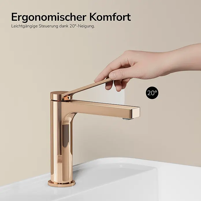 Emke Waschtischarmatur Arcspout XF21 - Roségold, Glänzend