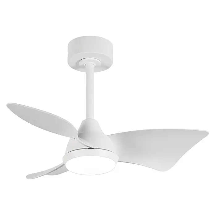 Alemar Ventilador de techo Tauro - Blanco, 76 cm, 30 W, Blanco neutro - Ventilador de techo blanco con tres aspas y luz LED integrada.