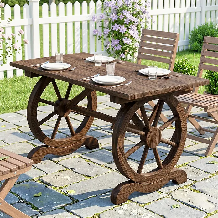 Furnicato Gartentisch - L x B x H: 110 x 60 x 65 cm, Rechteckig, Natur