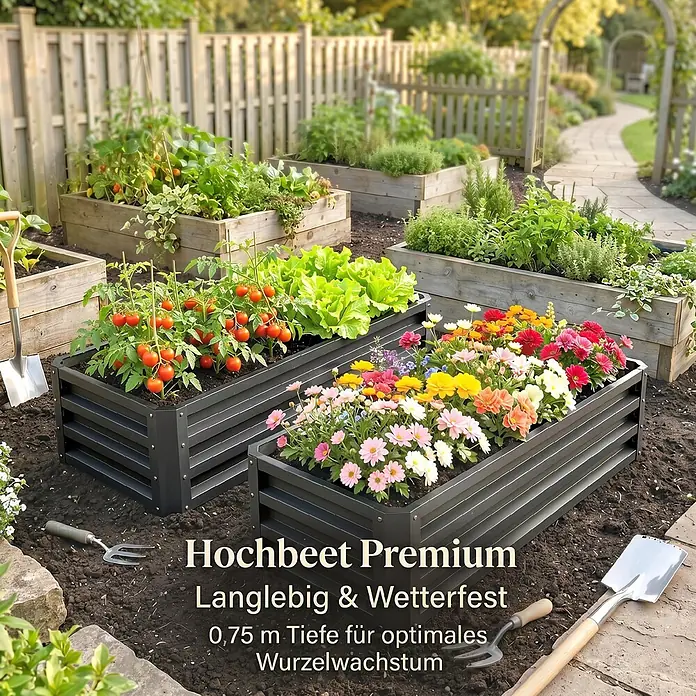 Furnicato Hochbeet - 110 x 50 x 30 cm, Stahl, Dunkelgrau
