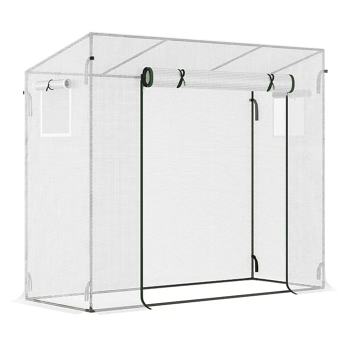 Furnicato Gewächshaus - 76 x 200 cm, Material Seitenwand: Kunststoff, 14 mm, weiß