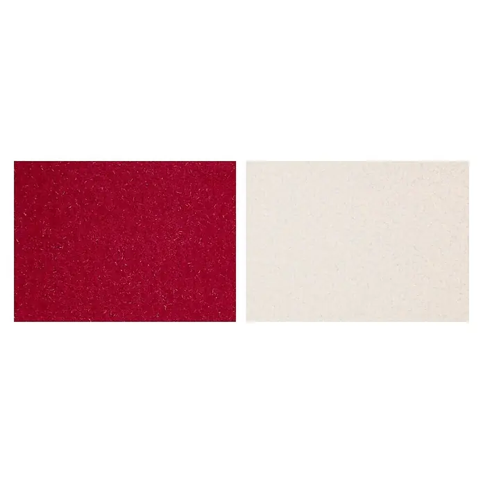 Tisch-Set - 1 Stk., Sortiert, 28 x 38 cm - Zwei strukturierte Quadrate: eines dunkelrot mit Silberfasern, eines hellbeige mit feinen Sprenkeln.
