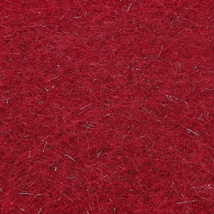 Tisch-Set - 1 Stk., Sortiert, 28 x 38 cm - Texturierter roter Filzstoff mit glitzernden Silberfasern.