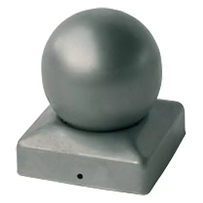 Pfostenkappe Kugel - 90 x 90 mm, Metall - Diagonale Ansicht