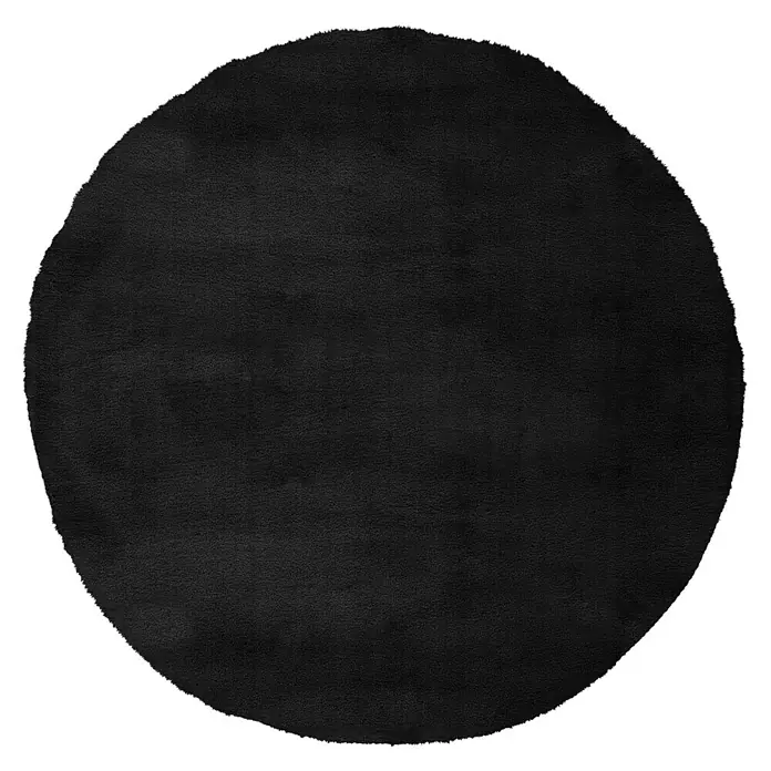 Kayoom Hochflorteppich Chaplin 545 - Schwarz, 80 x 80 cm, 100 % Polyester - Draufsicht