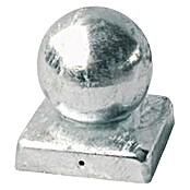 Paalkap (70 x 70 mm, Met kogel, Roestvrij staal)