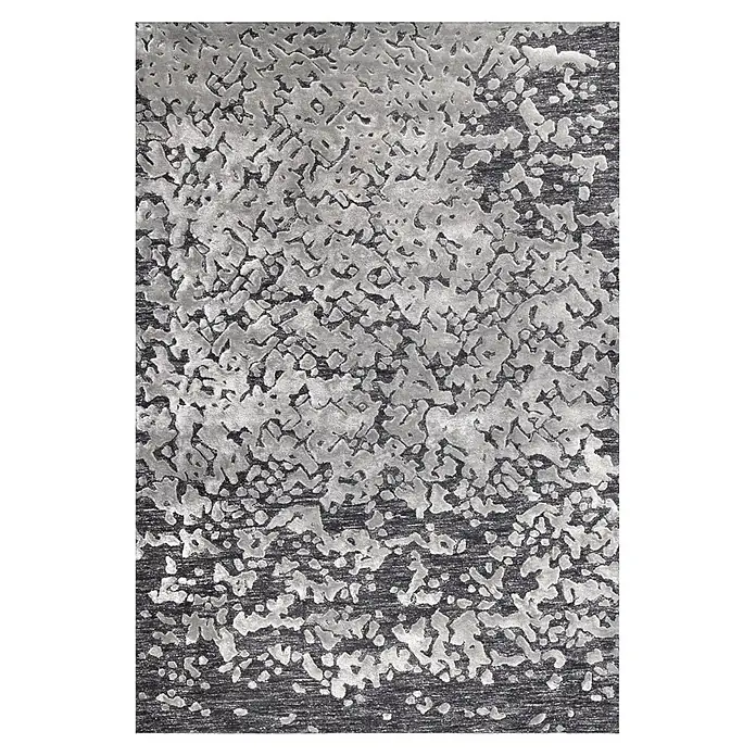Kayoom Kurzflorteppich Damast 400 - Braun/Natural, 200 x 140 cm, 60 % Viskose, 20 % Wolle, 20 % Polyester - Draufsicht