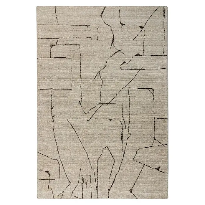 Kayoom Kurzflorteppich Napoli 536 - Creme, 290 x 200 cm, 55 % Polypropylen, 45 % Polyester - Draufsicht
