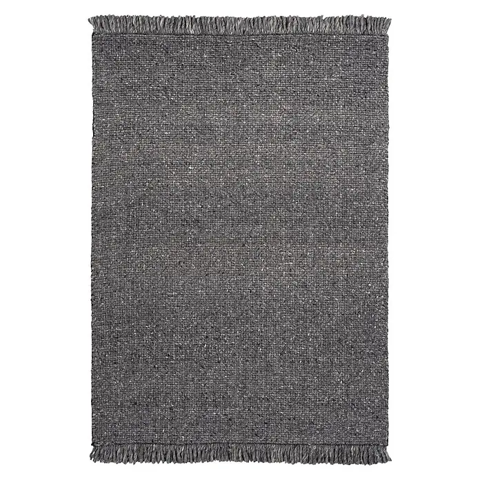 Kayoom Fransenteppich Pixy 525 - Anthrazit, 200 x 140 cm, 60 % Wolle, 40 % Viskose - Draufsicht