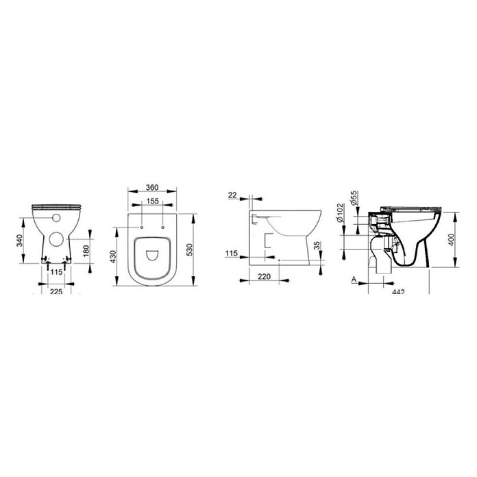 Ceramica Dolomite WC deska Gemma 2  (Duroplast, Bela, S samodejnim spuščanjem) | 3988 - WC-Sitz zu Keramikserien Marken | DBBA - Keramik Marke | DBB - Keramik | DB - Keramik/Wannen | D - Sanitär | BAUHAUS