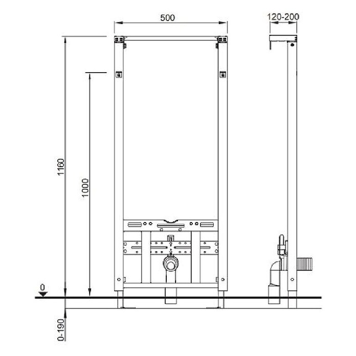 Podometni element za bide LIV-FIX  (500 x 120 x 1.160 mm) | 4056 - Spülkästen/ VWI/ Montageelemente UP | DCDB - Spülkästen und Zubehör | DCD - Sanitärinstallation | DC - Sanitärinstallation | D - Sanitär | BAUHAUS