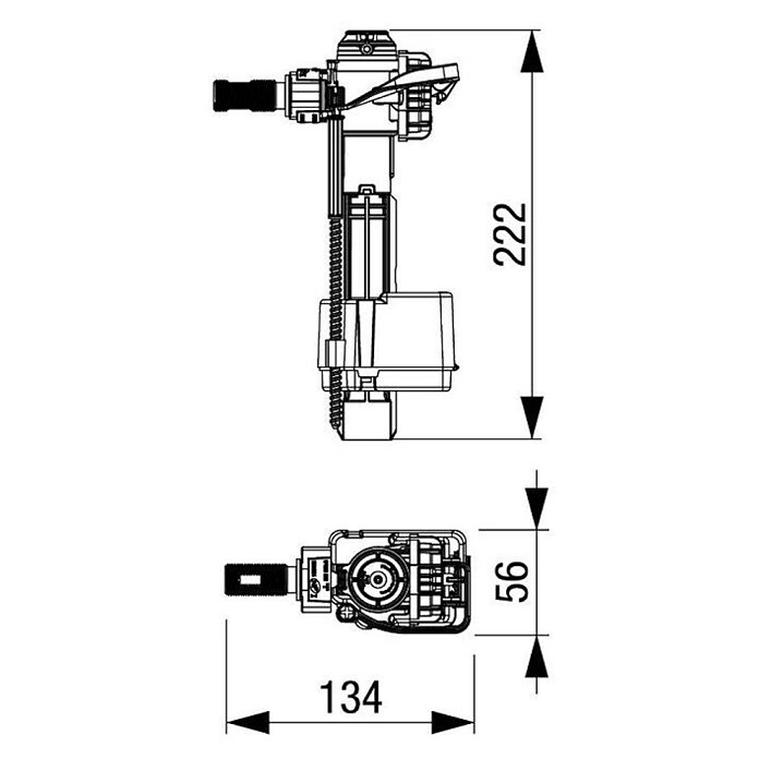 Polnilni ventil 747E  (⅜″) | 4059 - Spülkasten Zubehör | DCDB - Spülkästen und Zubehör | DCD - Sanitärinstallation | DC - Sanitärinstallation | D - Sanitär | BAUHAUS