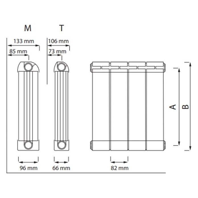 Kompaktni radiator M 1024 4-členski  (Bela, 32,8 x 9,6 x 106,5 cm) | 4110 - Kompaktheizkörper | DCEB - Heizkörper | DCE - Heizung | DC - Sanitärinstallation | D - Sanitär | BAUHAUS