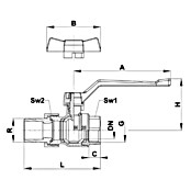 Kroglični ventil KV 2123  (¾″) | 4053 - Ventile | DCDA - Wasserinstallation | DCD - Sanitärinstallation | DC - Sanitärinstallation | D - Sanitär | BAUHAUS