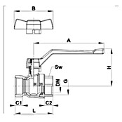 Kroglični ventil KV 2102  (½″) | 4053 - Ventile | DCDA - Wasserinstallation | DCD - Sanitärinstallation | DC - Sanitärinstallation | D - Sanitär | BAUHAUS