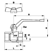 Kroglični ventil KV 103  (¾″) | 4053 - Ventile | DCDA - Wasserinstallation | DCD - Sanitärinstallation | DC - Sanitärinstallation | D - Sanitär | BAUHAUS