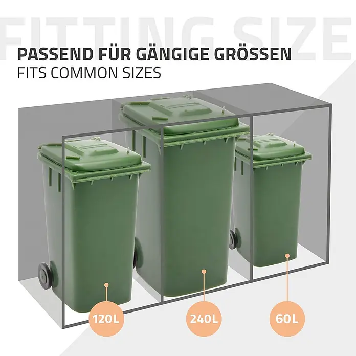 ML-Design Mülltonnenbox Mülltonnencontainer mit Klappdeckel/Tür für 1 Tonne 120 oder 240 Liter - Stahl, Anthrazit, Rot-Braun, Geeignet für Anzahl Mülltonnen: 1 Stk.