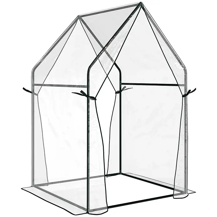 Furnicato Gewächshaus - 90 x 145 cm, Material Seitenwand: Stahl, 14 mm, silber